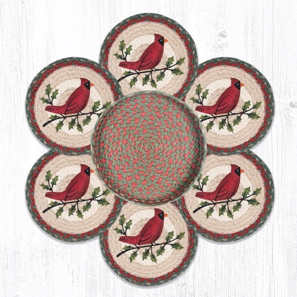 Capitol Importing Co 10 x 10 in TNB25 Holly Cardinal Trivets in a Basket 56025HC